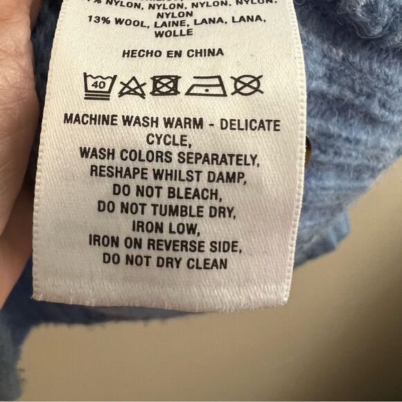 Anthropologie light blue cardigan wool blend Women’s XS (oversized) - Picture 10 of 11